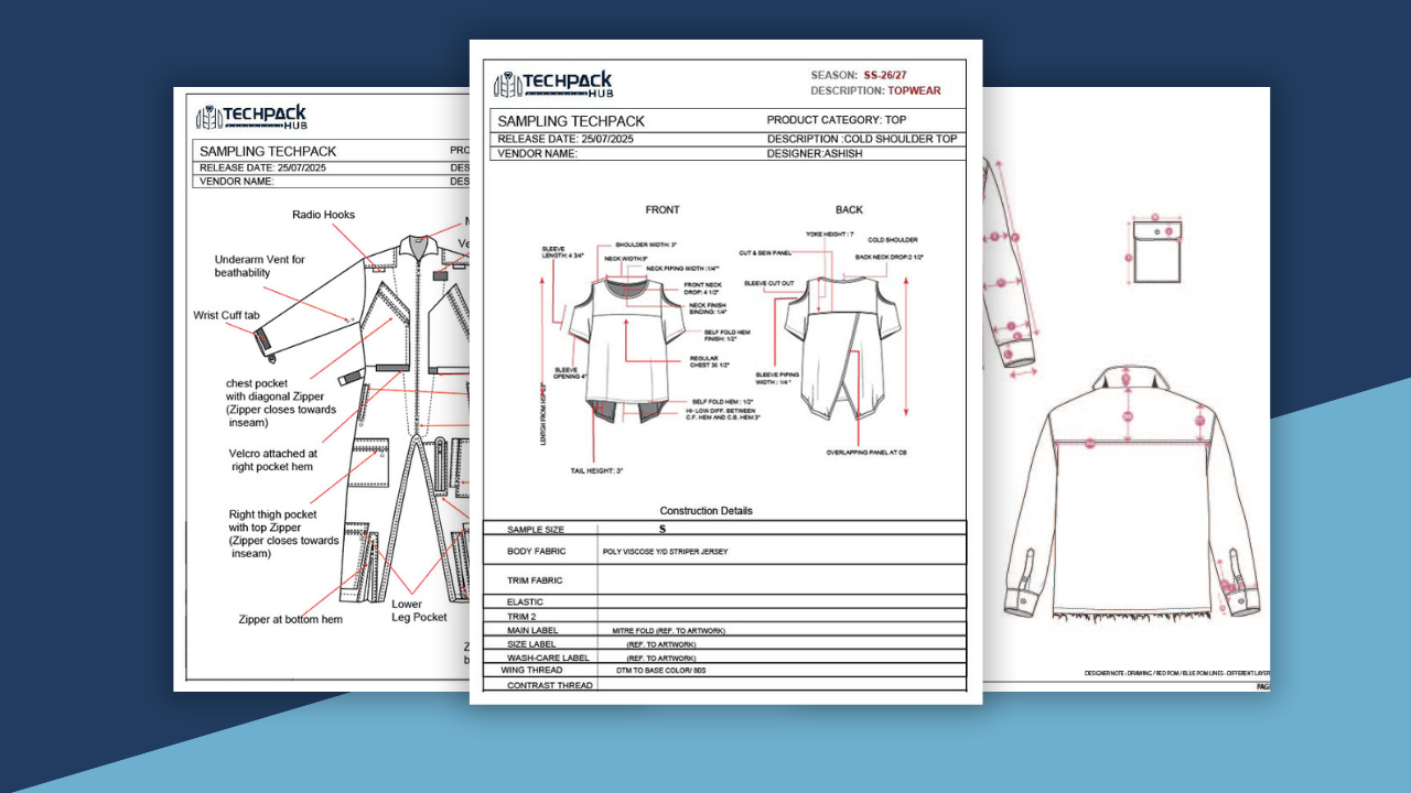 Bnner image showing example of tech pack.